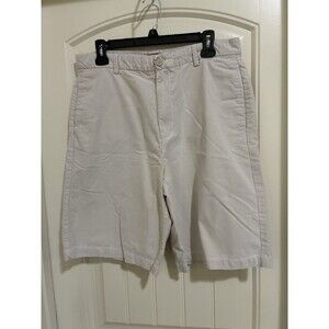 Men’s Izod Khaki Chino Shorts Size 32 Cotton 10” Inseam